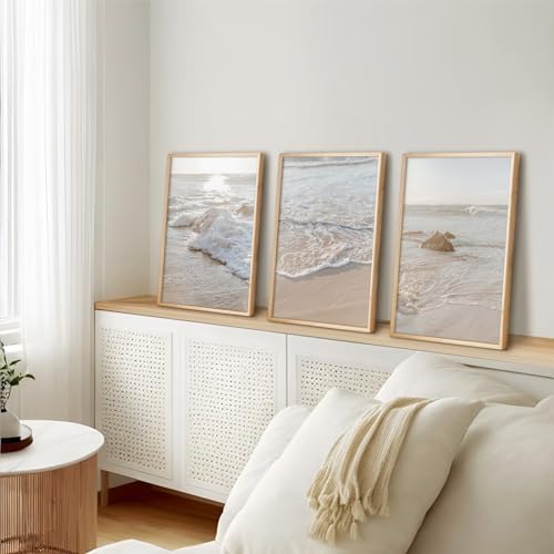 Beach Wall Art Canvas Prints Unframed 12x16 Inch Set of 3 D2170