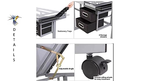 Silver Adjustable Glass Drafting Table T85977