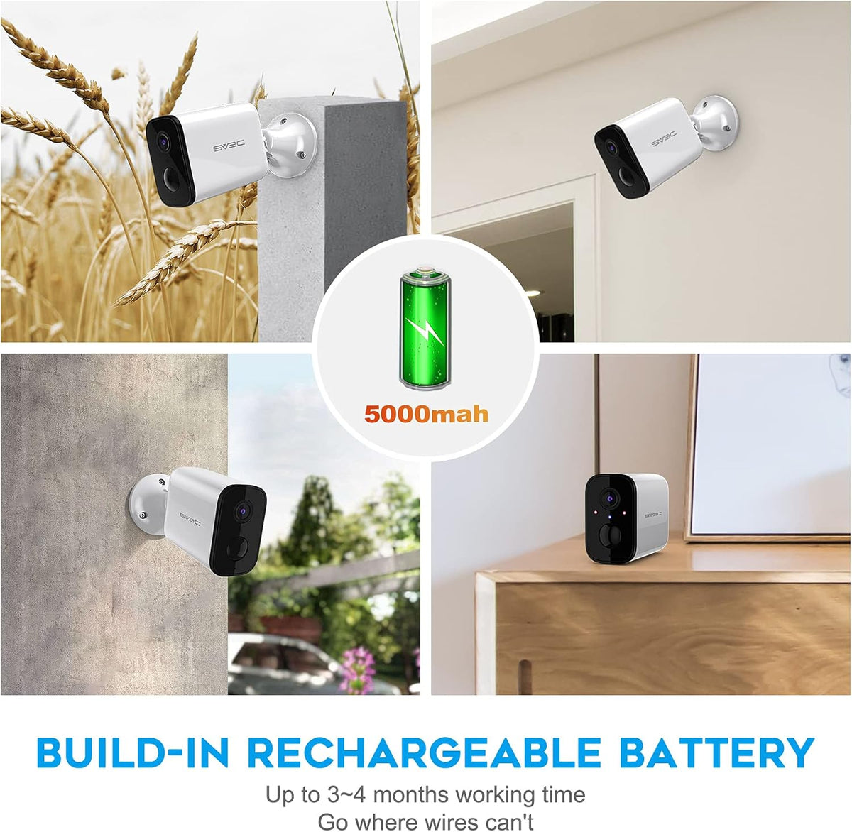 1080P Wireless Battery Security Camera with Two-way Audio E95427
