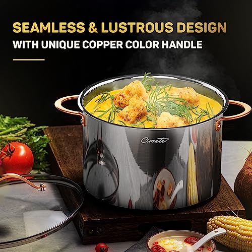 3 Ply Stainless Steel 8 Quart Stock Pot with Lid W69463