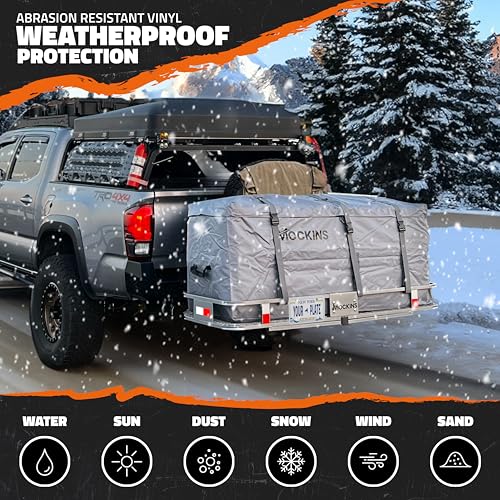 60"x20"x6" Folding Trailer Hitch Cargo Carrier with Waterproof Cargo Bag T174622