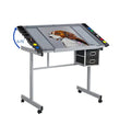Silver Adjustable Glass Drafting Table T85977