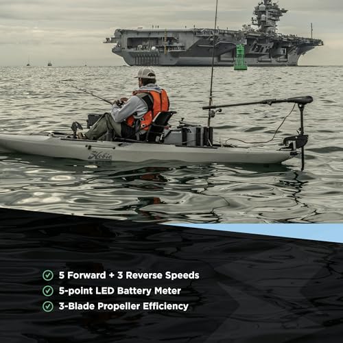 55lb Thrust Transom Mounted Saltwater Electric Trolling Motor with LED Battery Indicator (36" Shaft) G921