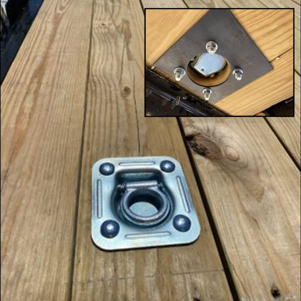 Square Trailer Cargo Tie-Down Anchors with Mounting Hardware J29964