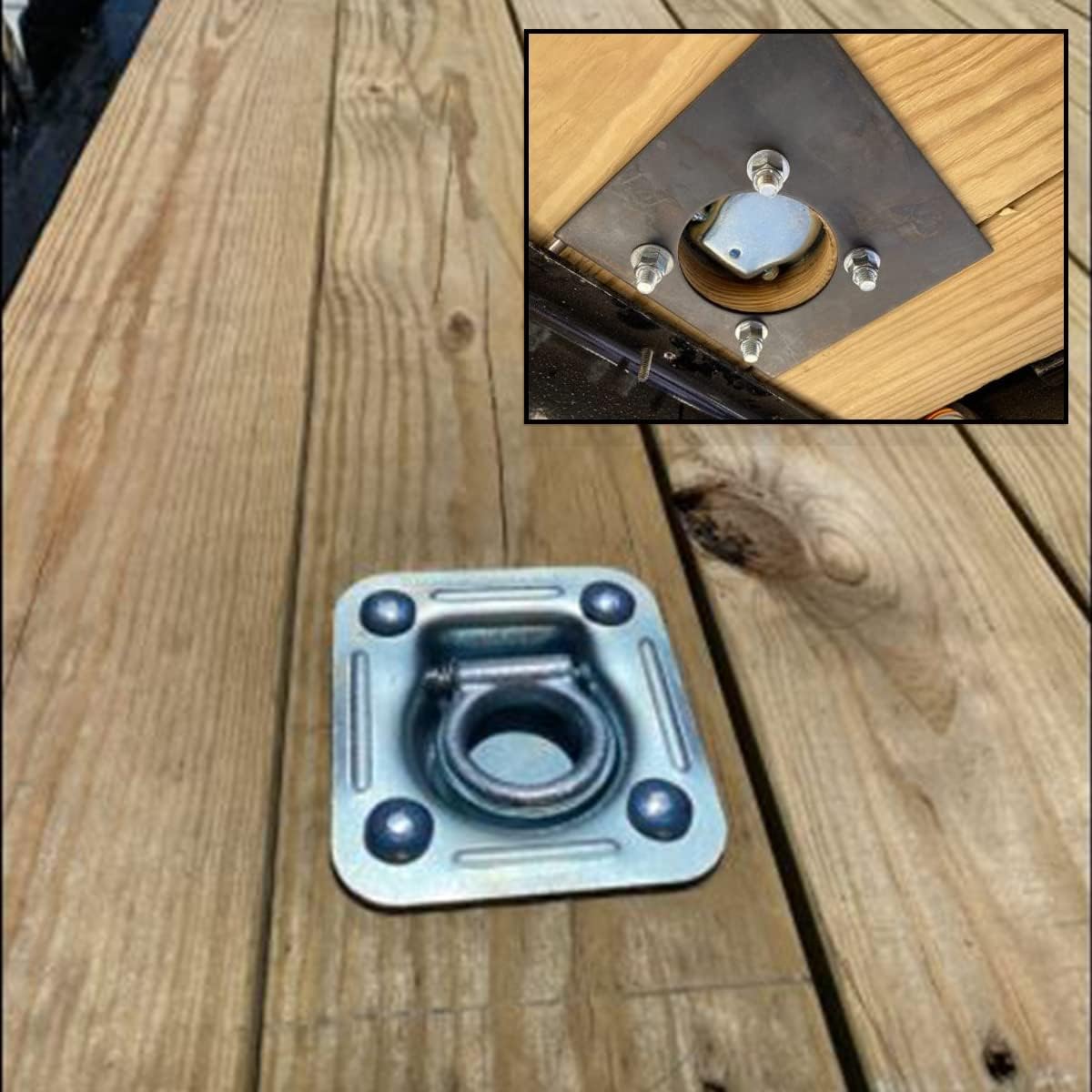 Square Trailer Cargo Tie-Down Anchors with Mounting Hardware J29964