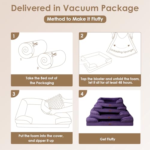 Grey Waterproof Memory Foam Large Dog Bed with Washable Removable Cover F31148