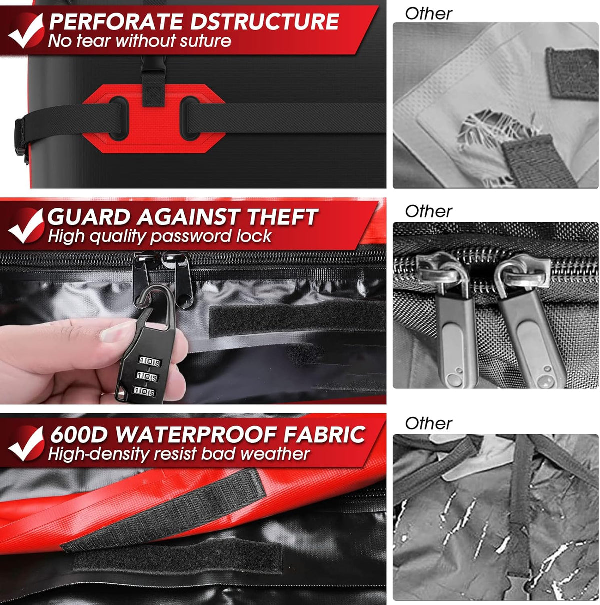 20 Cubic Feet Waterproof Rooftop Cargo Carrier Bag X92871