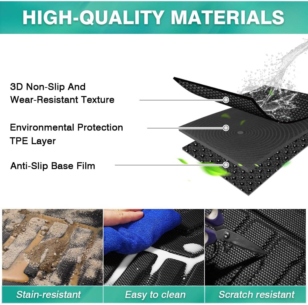 All Weather Rear Cargo Trunk Floor Mat Pack of 2 U479545
