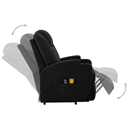 Black Faux Leather Electric Power Lift Massage Chair with 6-Point Vibration Massage E52612