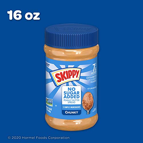Chunky Peanut Butter Spread No Sugar Added, 16 Ounce (Pack of 12) Q39712
