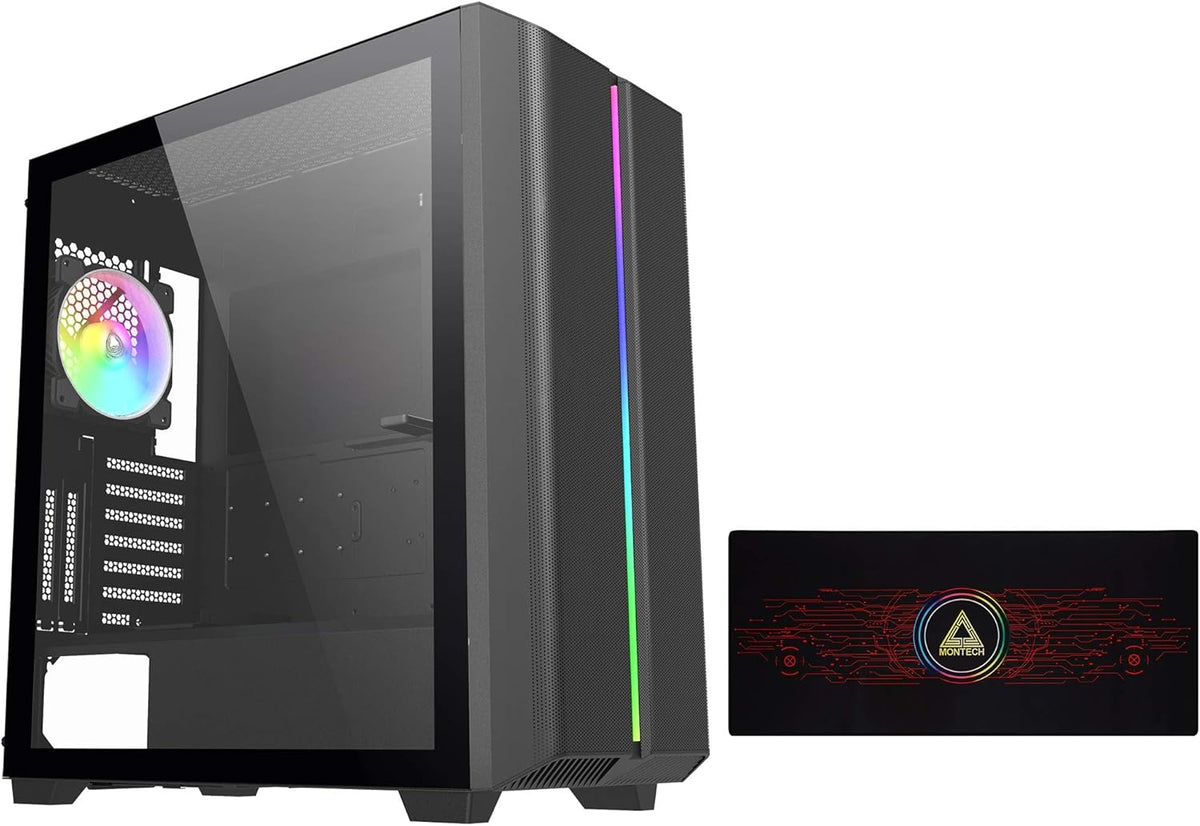 White ARGB Tempered Glass ATX Mid-Tower Gaming Case W7000