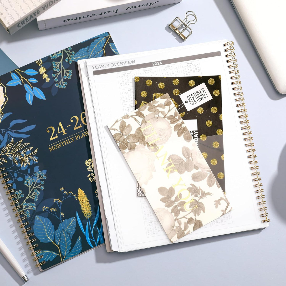 24 Month Monthly Planner, 11" x 9", Twin-Wire Binding M54191