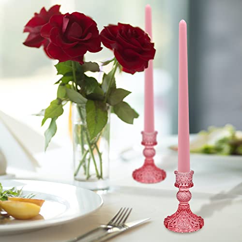 Glass Candlestick Holders Set of 6 C328
