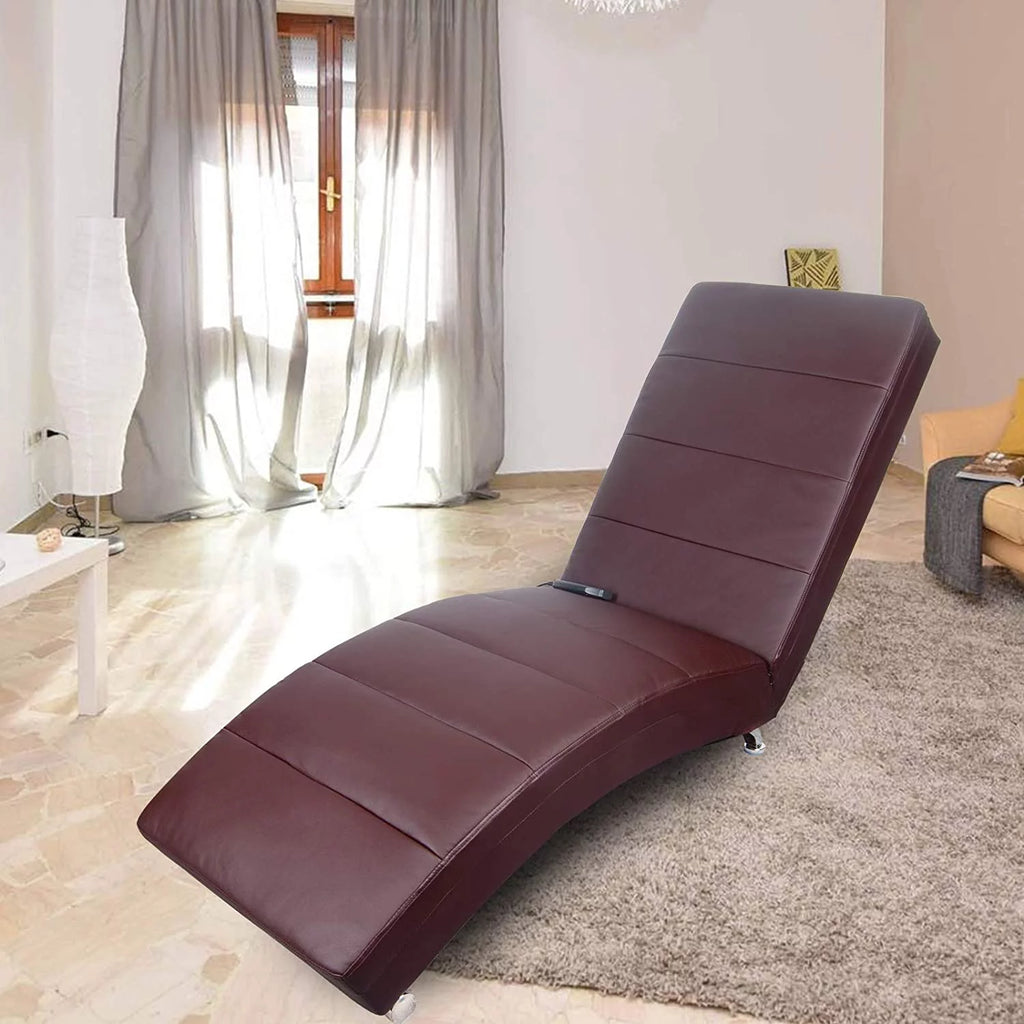 Brown PU Leather Electric Vibrating Recliner Chair with Heating L19054