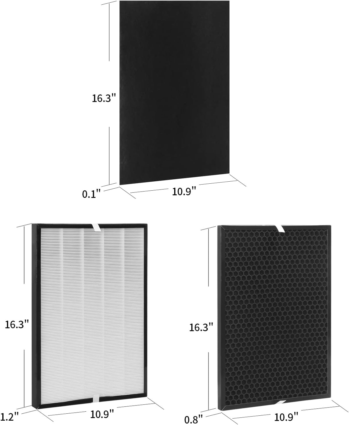 Filter Set, Compatible with Air220, Air320, 2609A, 2768A Air Purifier, 2 HEPA Filters, 1 Carbon Filter, 4 Prefilter K1500