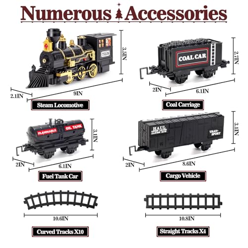 Train Set with Steam, Lights and Sounds, Electric Train Toys B6428
