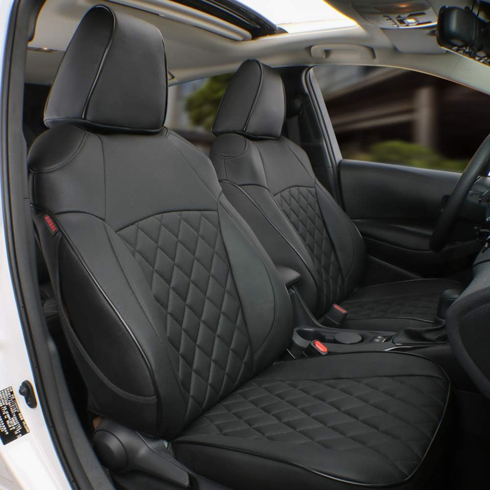 Custom Fit Full Set Car Seat Covers Leatherette Black D887
