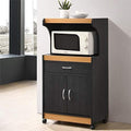 Black Beech Microwave Kitchen Cart U915