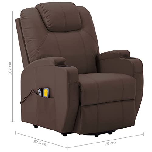 Black Faux Leather Electric Power Lift Massage Chair with 6-Point Vibration Massage E52612