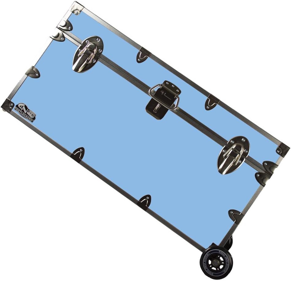 Lockable Trunk Footlocker with Wheels 32 x 18 x 16.5 Inches W81936