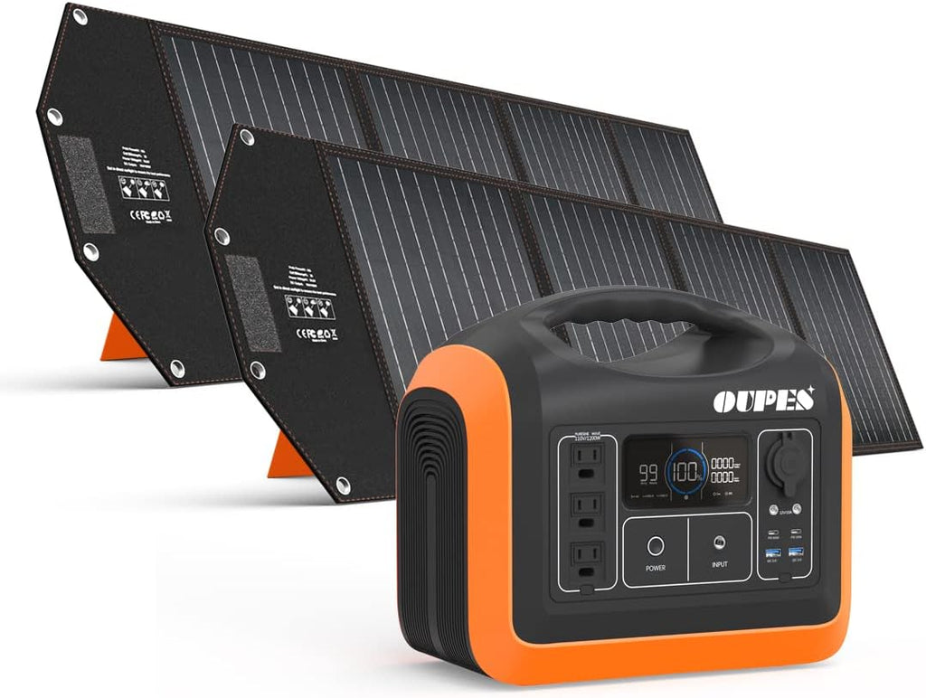 Portable Power Station 1100W with 2pcs Foldable Solar Panel 100W S1021