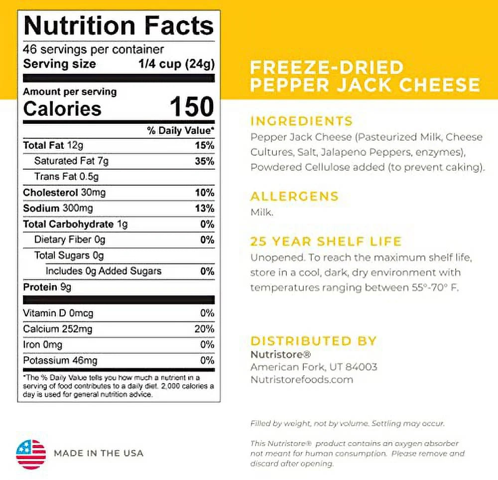 Freeze-Dried Shredded Pepper Jack Cheese B22225