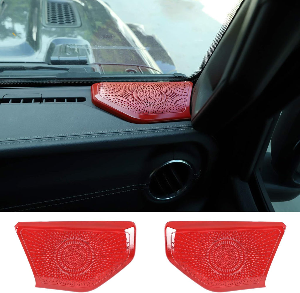 Red ABS A pillar Speaker Decoration Cover Trim Stickers Pack of 2 V4113