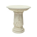 Aged White Cast Stone Round Birdbath B570119