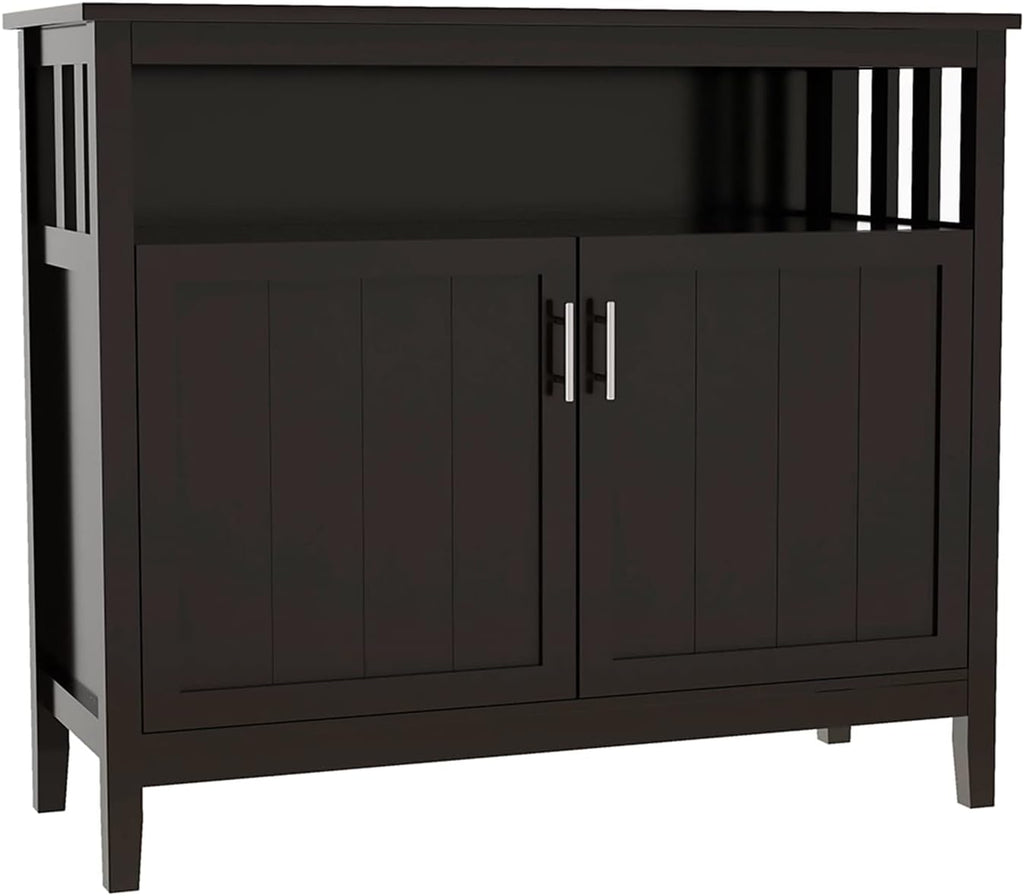 White Buffet Cabinet with 2 Doors and Adjustable Shelf Y169