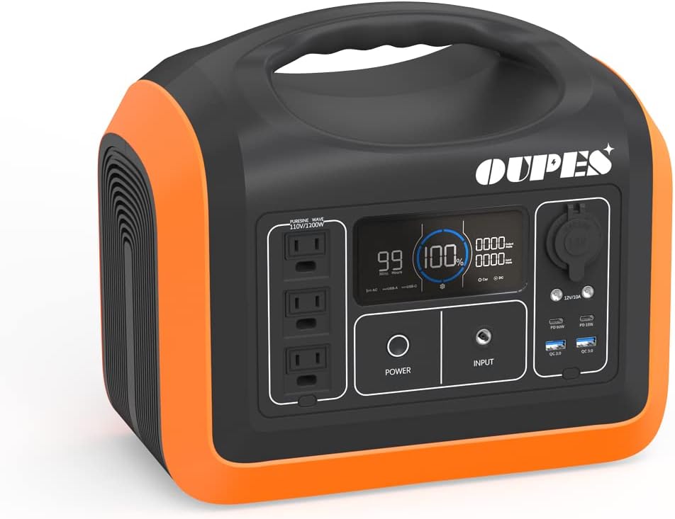Portable Power Station 1100W with 2pcs Foldable Solar Panel 100W S1021