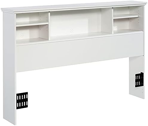 Wooden Full-Queen Bookcase Headboard in Glacier White L7057