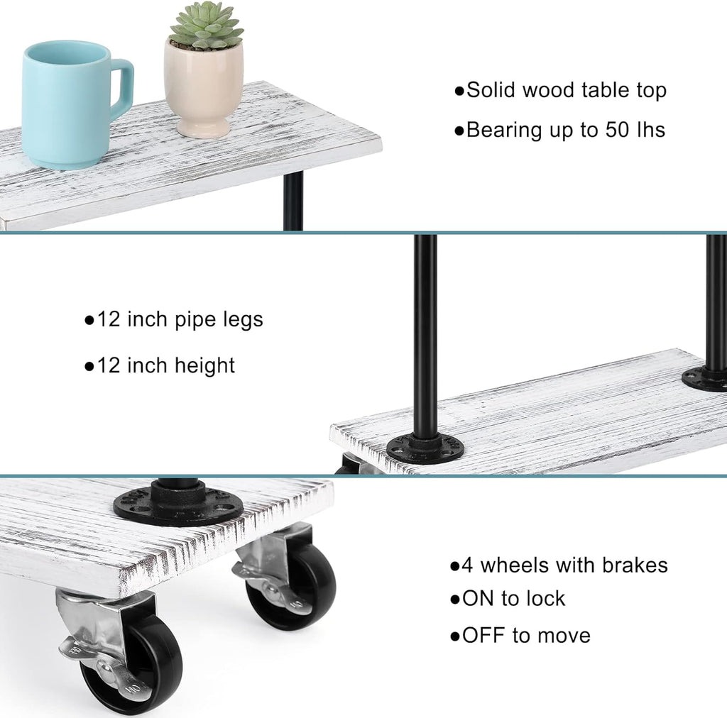 Narrow End Table with Wheels P6117