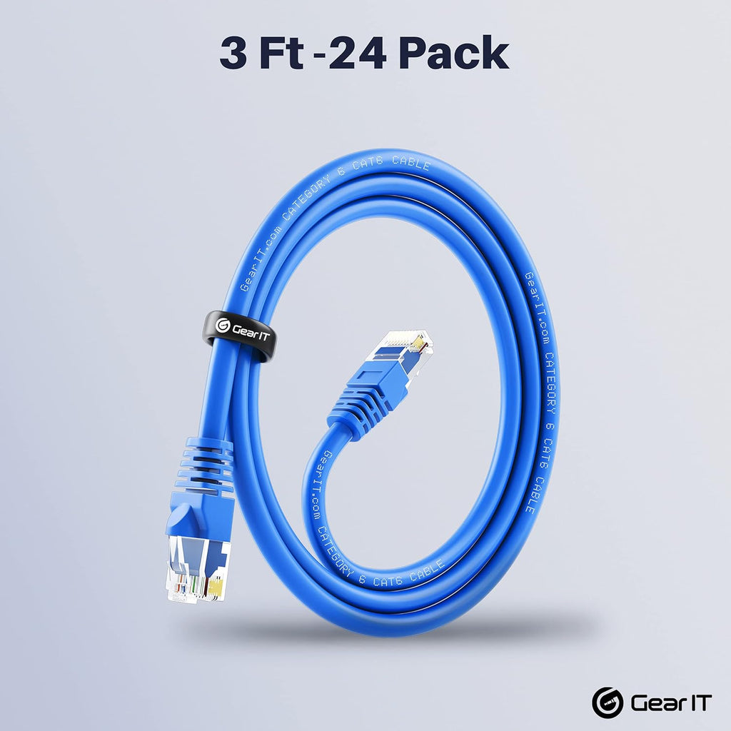 Cat 6 Ethernet Cable 3 ft 24-Pack Blue P2240