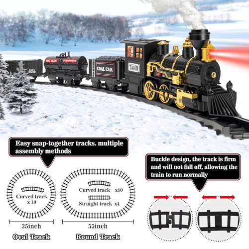 Train Set with Steam, Lights and Sounds, Electric Train Toys B6428