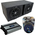 Compatible with Universal Car Dual 10 Loaded Vented Port Sub Box Enclosure with Amplifier G79964