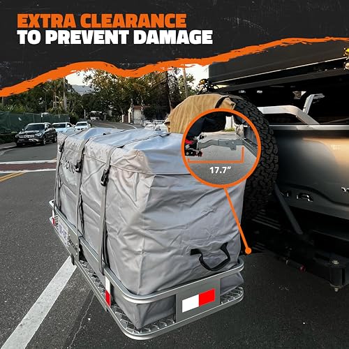 60"x20"x6" Folding Trailer Hitch Cargo Carrier with Waterproof Cargo Bag T174622