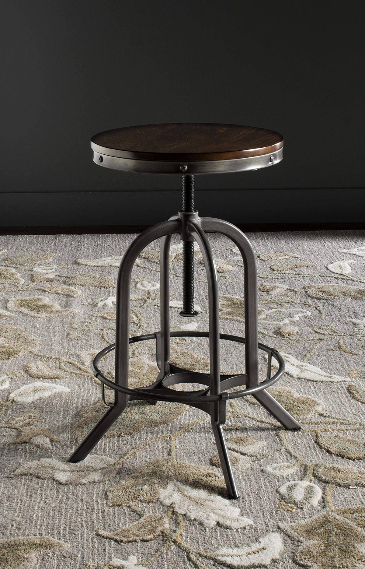Burnt Oak Swivel Stool L984