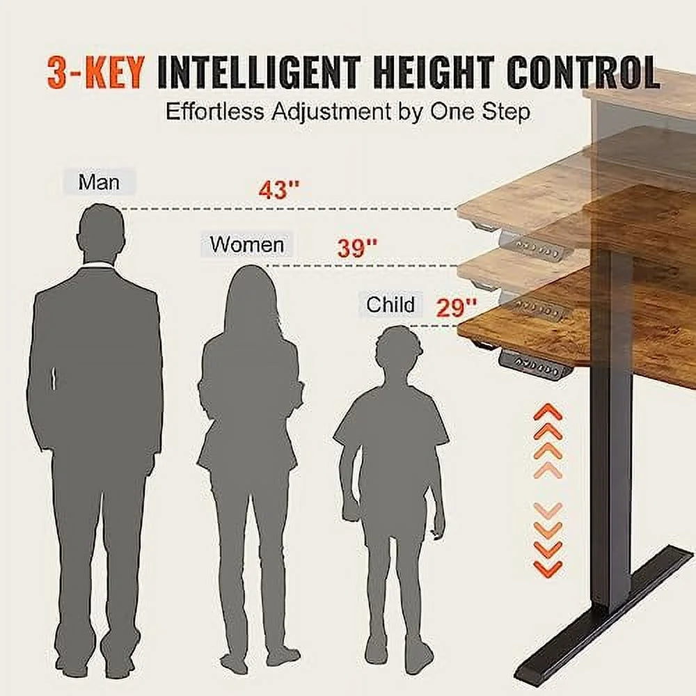 Electric Standing Desk 55.1 x 27.6 Brown E81602