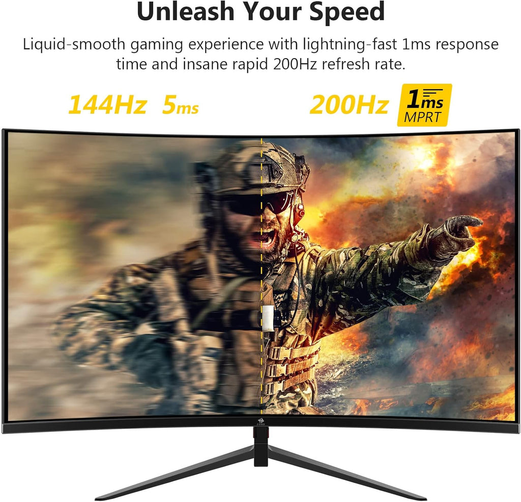 27-inch Curved Gaming Monitor 16:9 1920x1080 200/144Hz 1ms Frameless LED Monitor M333