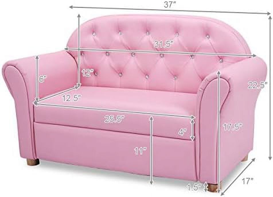 Pink PU Leather Armrest Chair Sofa Z6594