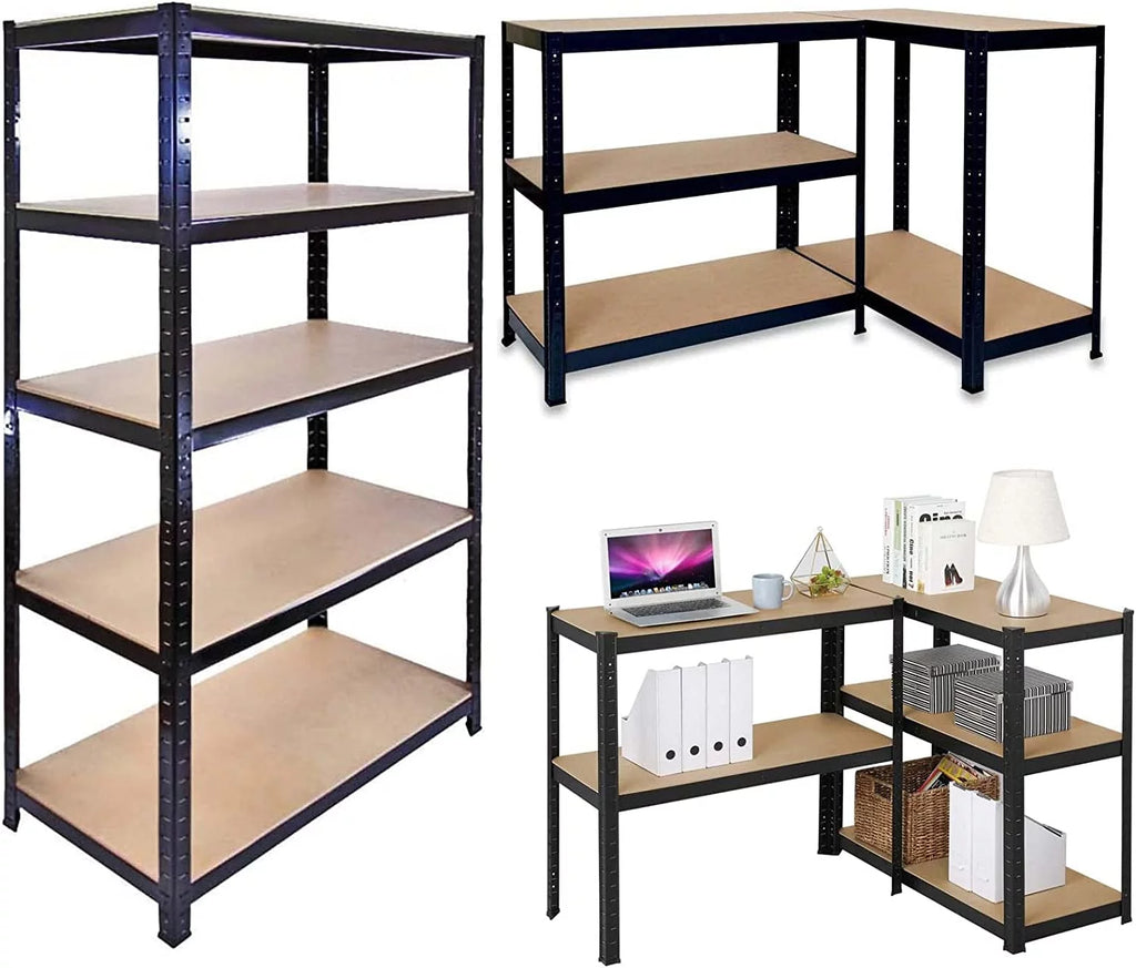 5-Tier Shelving Unit 59"x28"x12" Black U90879