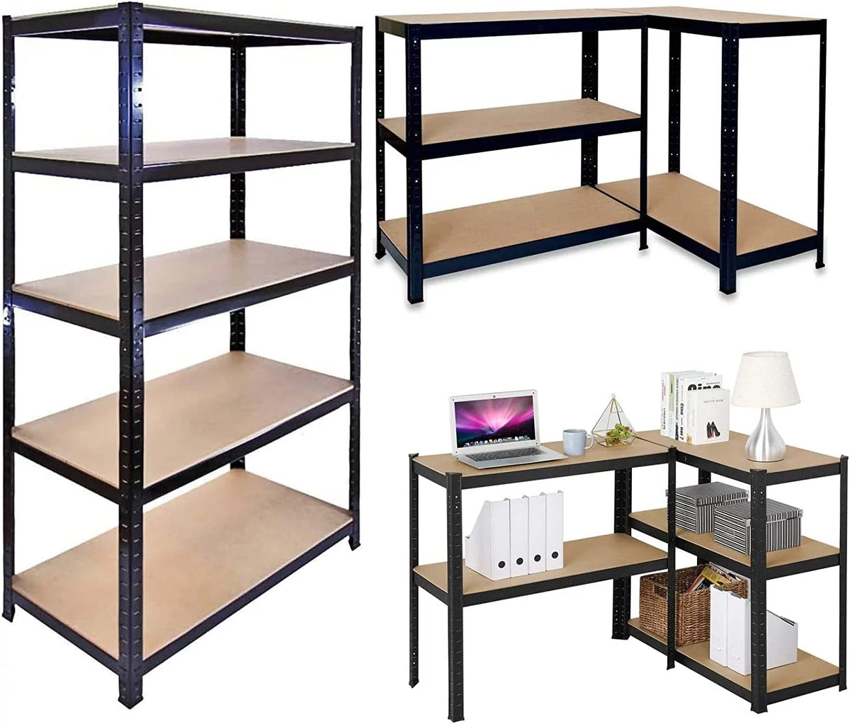 5-Tier Shelving Unit 59"x28"x12" Black U90879