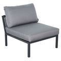 Modern Aluminum Sectional Armless Chair in Dark Gray and Pebble J956