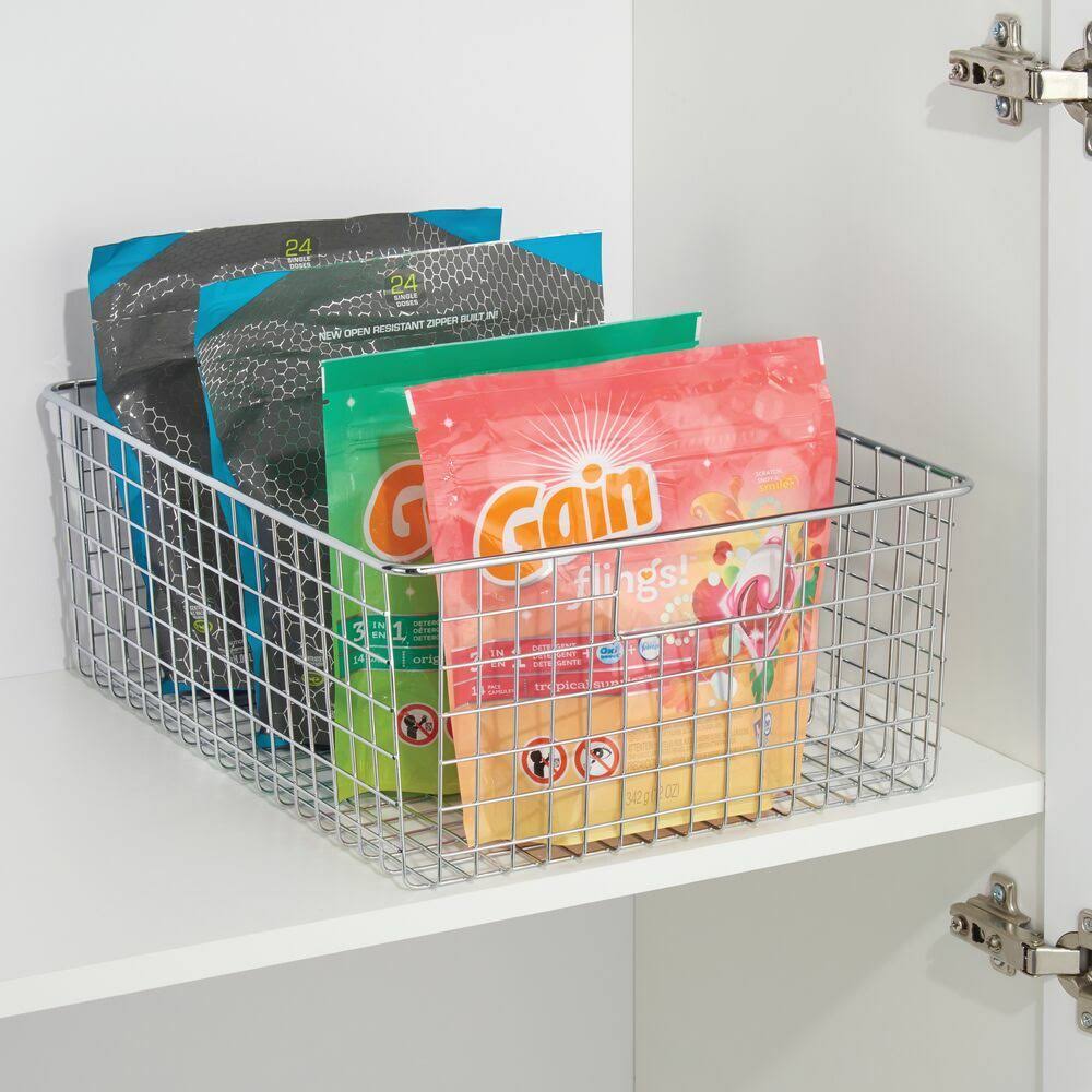 Metal Wire Food Organizer Storage Bin Baskets with Handles L120