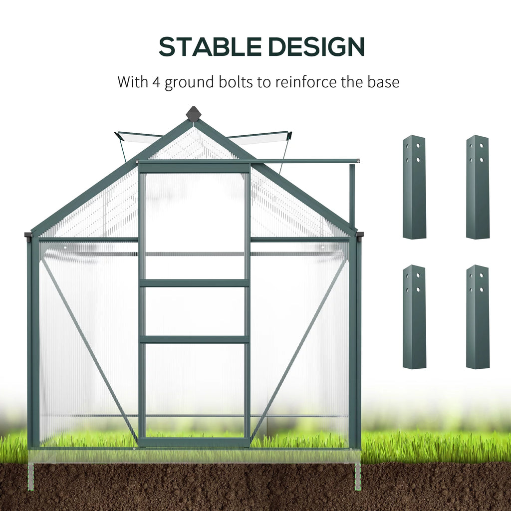 6' x 10' x 7' Polycarbonate Walk-in Greenhouse W351936