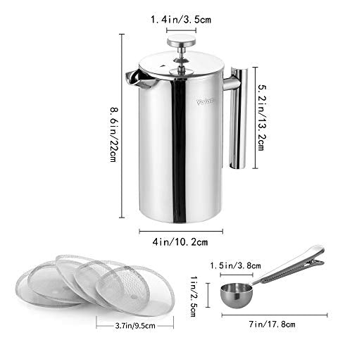 34oz Double Wall Insulated Stainless Steel French Press G6322