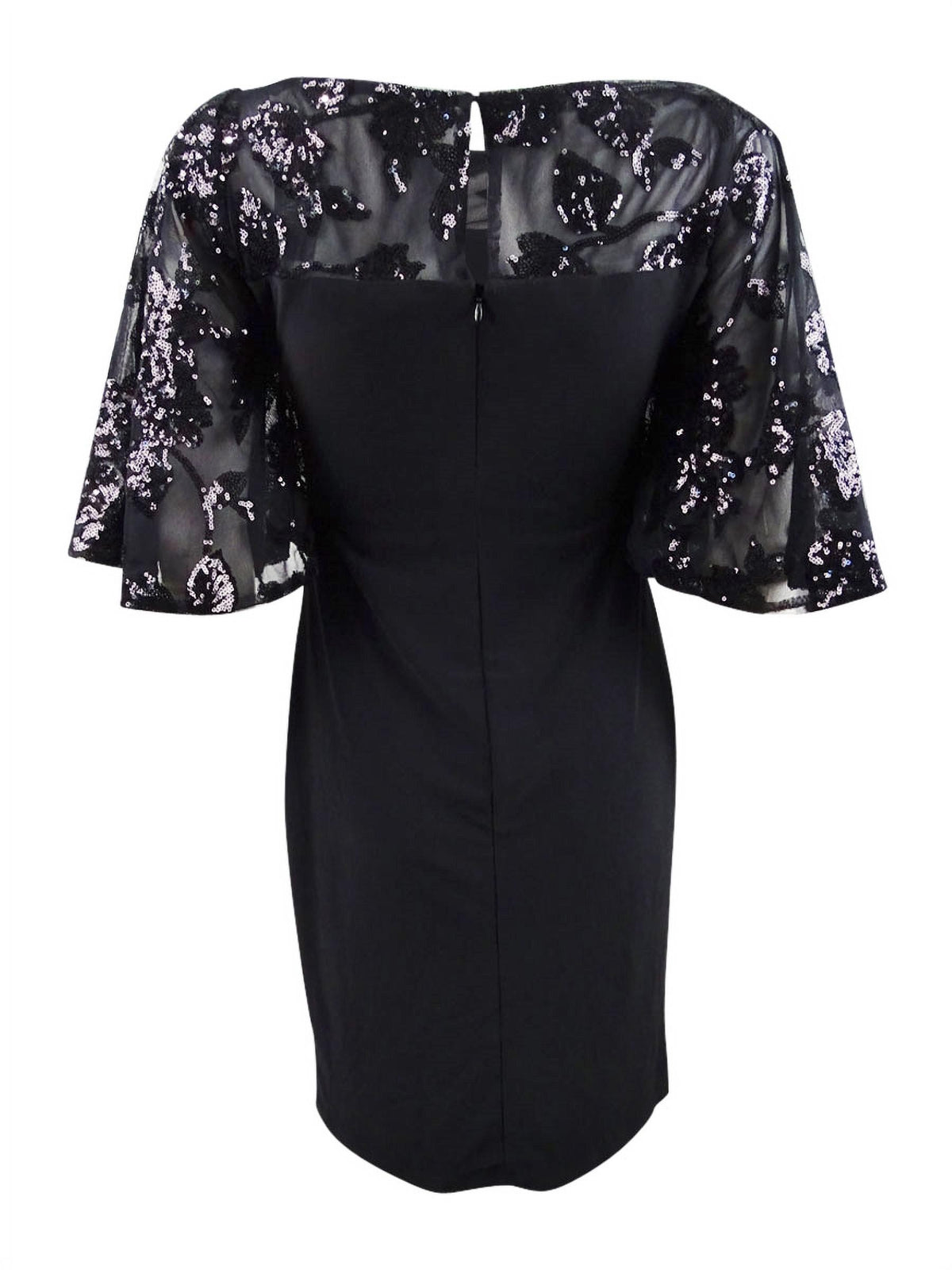 Petite Sheer-Yoke Dress (2P, Black) V366792