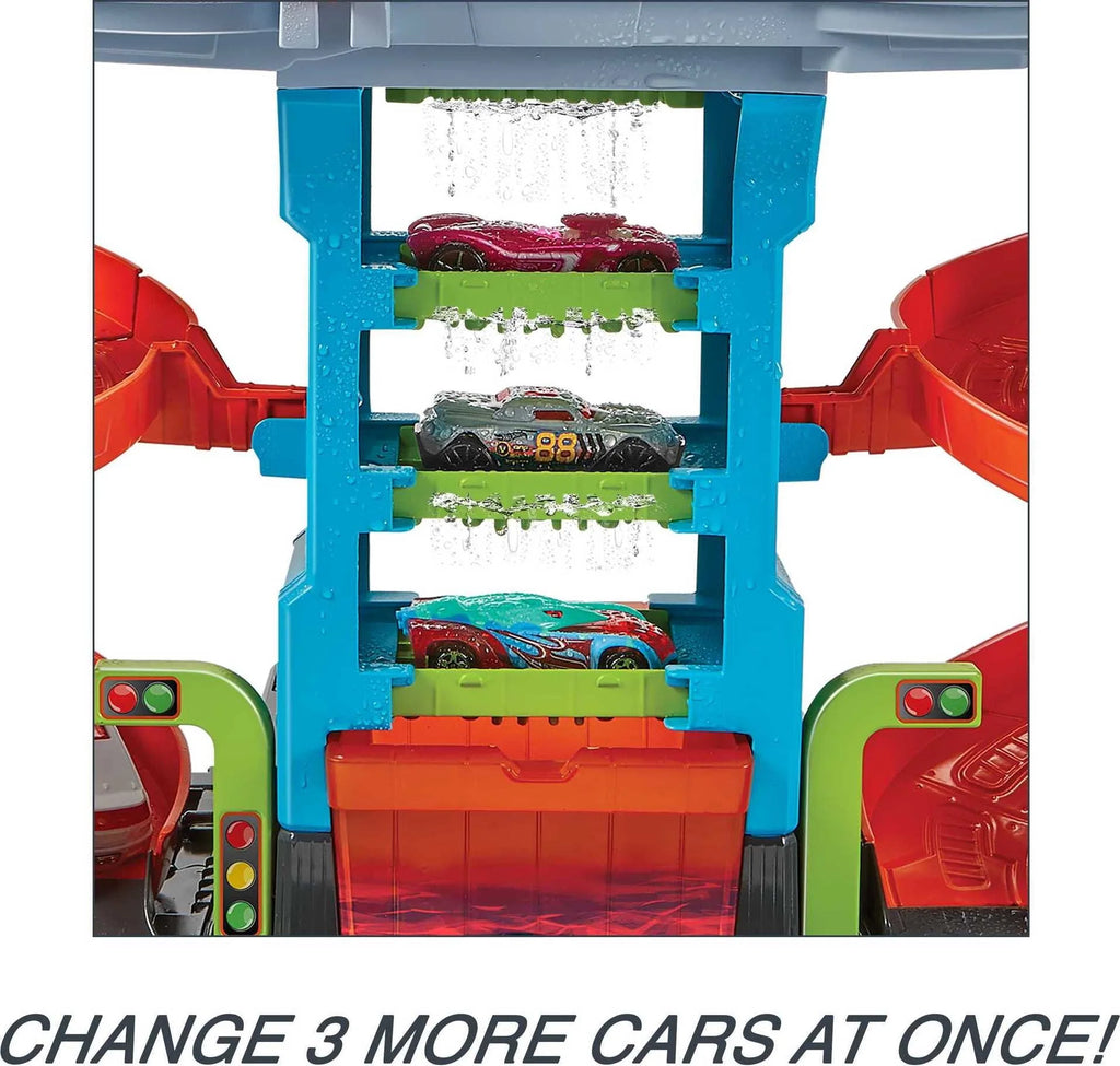 City Mega Car Wash Playset with 1 Toy Car in 1:64 Scale F761