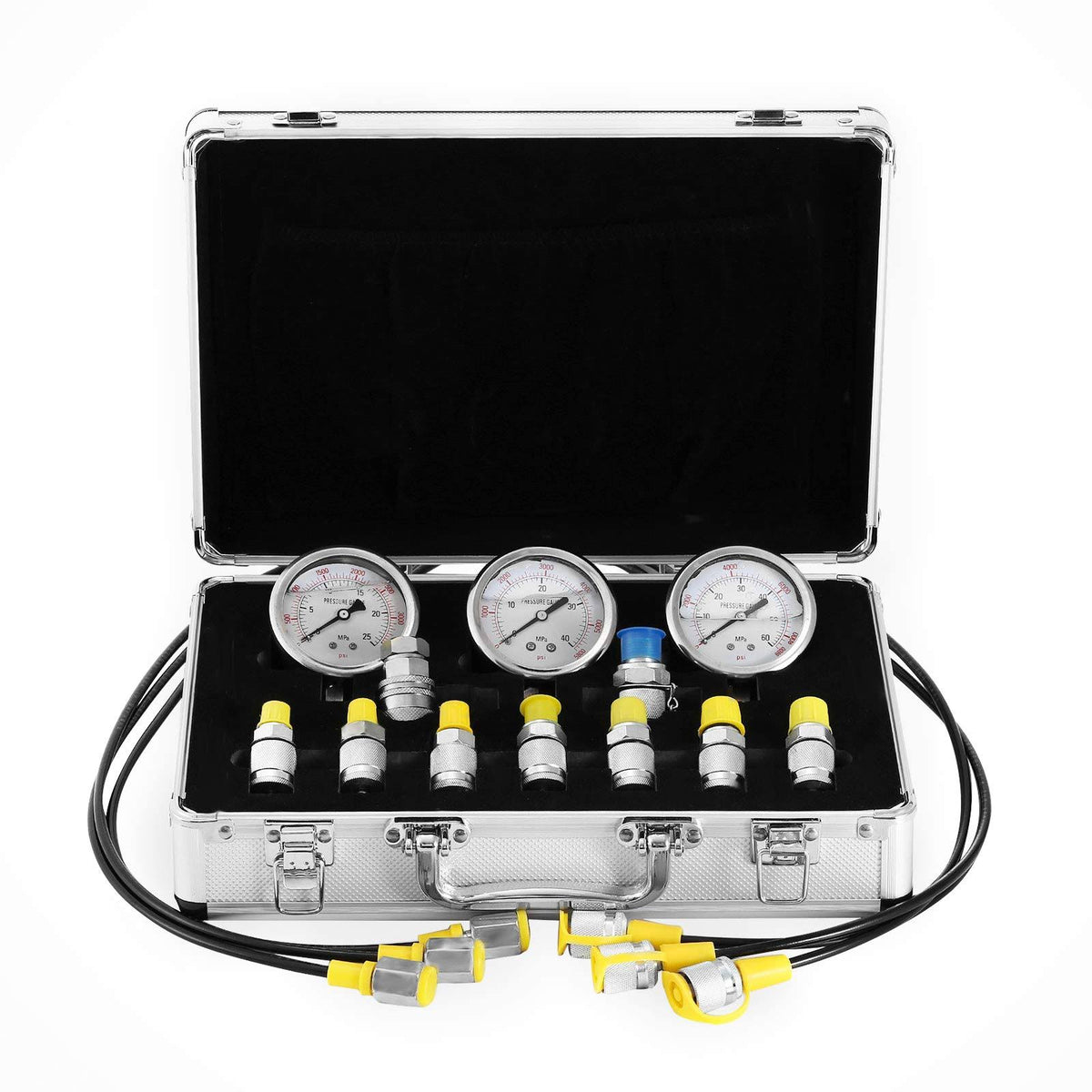 Hydraulic Pressure Gauge Kit 25/40/60Mpa 9 Couplings H665