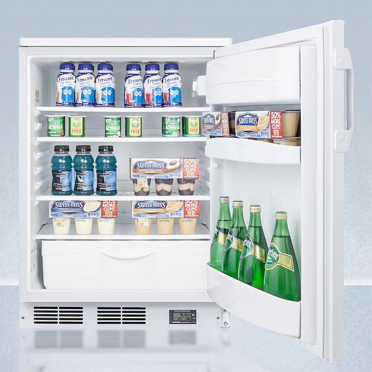 White Built-in or Freestanding All-Refrigerator with Front Lock and Digital Temperature Display C61024